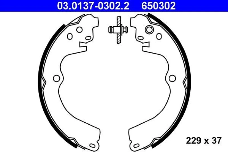 Image of ATE 03.0137-0302.2 Brake Shoes Brake Shoe Set (70)