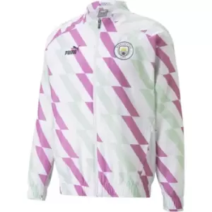 image of Puma Manchester City Pre Match Jacket Adults - White