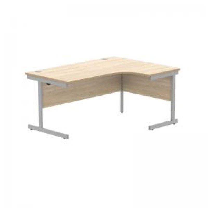Image of Astin Radial Right Hand SU Cantilever Desk 1600x1200x730mm Canadian Oak/Silver KF824138