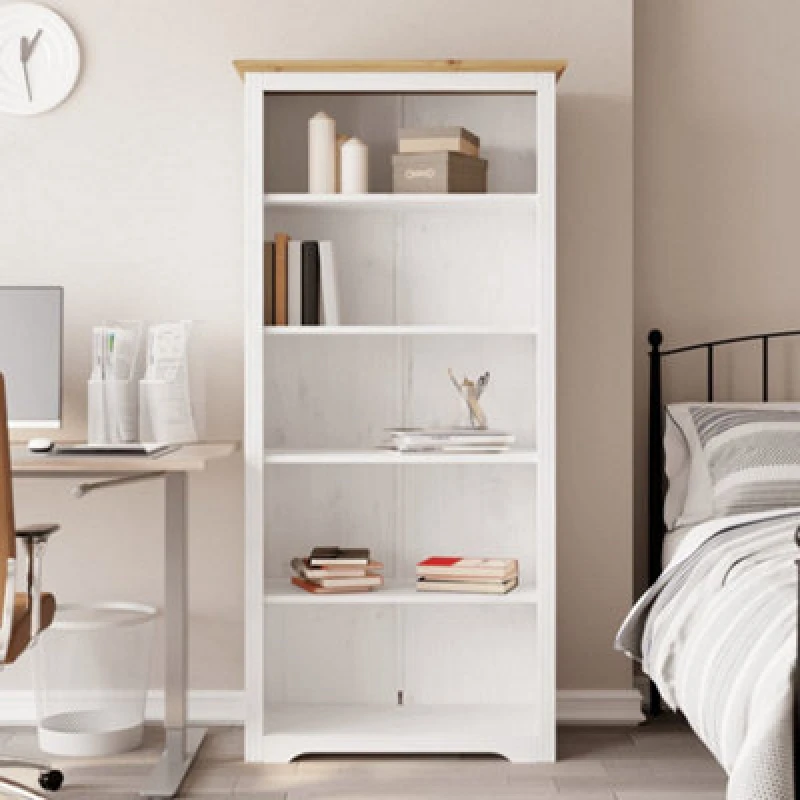 Image of Vidaxl Bookcase Bodo Brown 80X38X180 Cm Solid Wood Pine 5-tier, Brown 355081
