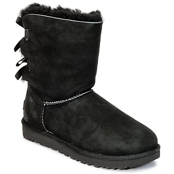 image of UGG BAILEY BOW II womens Mid Boots in Black,4,5,6,7,4.5,6.5,7.5,8.5,9.5