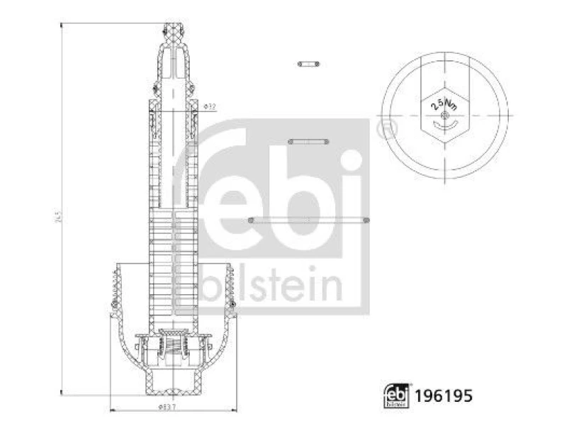 Image of Oil filter housing cap FEBI BILSTEIN 196195