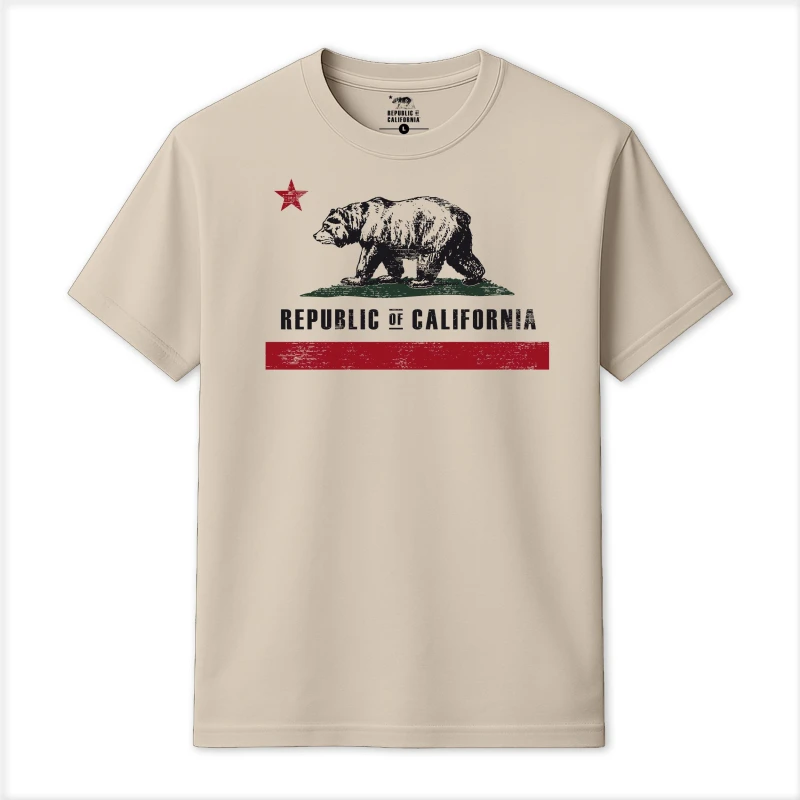 Image of Republic of California Old Flag T-Shirt Natural male Small