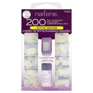 Image of Nailene 200 Full Cover Nails - Short Square Clear