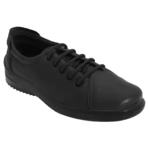 Image of Mod Comfys Womens/Ladies 5 Eye Lace To Toe Softie Leather Leisure Shoes (4 UK) (Black)