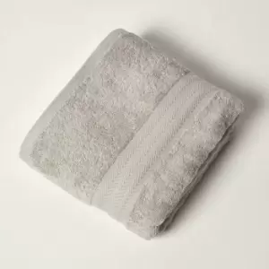 Image of HOMESCAPES Light Grey 100% Combed Egyptian Cotton Bath Towel 500 GSM - Light Grey