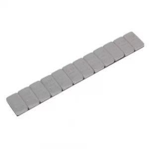 Image of Wheel Weight 5G Adhesive Zinc Plated Steel Plastic Coated Strip of 12 Pack of 100