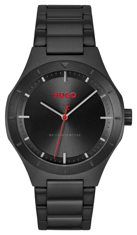Image of HUGO 1530450 #LIT Three-Hand Quartz (42mm) Black Dial / Watch
