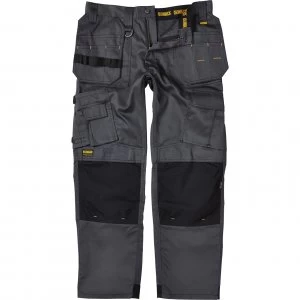 Image of DEWALT Mens Pro Tradesman Work Trousers Black / Grey 30" 31"