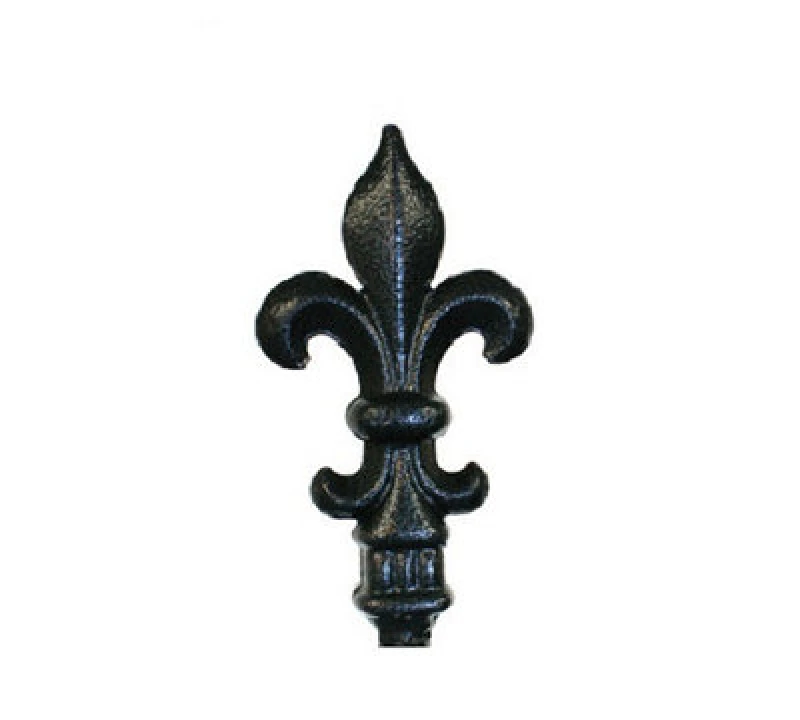 Image of Poppy Forge Fleur De Lys Top - Decorative Top For Garden Plant Support - Solid Steel - Black