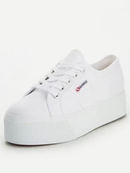 Image of SUPERGA 2790 Acot Linea Up And Down Chunky Plimsoll - White, Size 8, Women