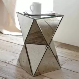 Image of Furniture Box Diamond Mirrored Bedside Table