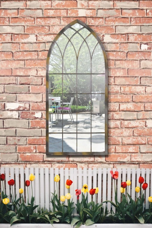 Image of Unbranded Somerley Rustic Arch Garden Mirror - Premium Quality and Delivered with Care - 114 x 50 CM