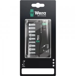 image of Wera 10 Piece Bit-Check Torsion Screwdriver Bit and Holder Set