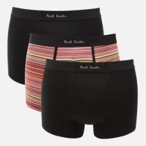 Image of Paul Smith Mens 3 Pack Boxer Breifs - Black/Signature Stripe - M