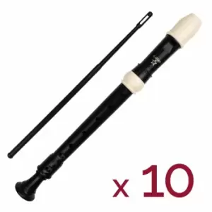 Image of A-Star Descant Recorder Brown and White Pack of 10, none