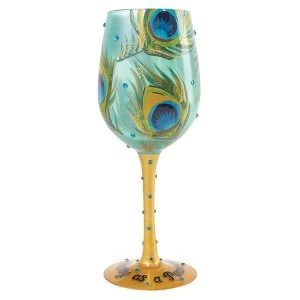 image of Lolita Pretty As A Peacock Wine Glass