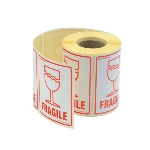 Image of Parcel Labels Fragile 108x79mm on Roll Diameter 210mm 500 Labels