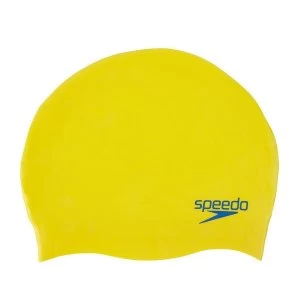 image of Speedo Moulded Silicone Cap Yellow Junior