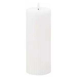 Image of Luxe Collection Natural Glow 3.5x9 Texture Ribbed LED Candle
