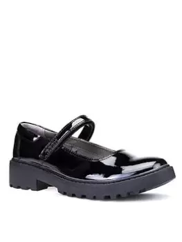 Image of Geox Girls Casey Patent Mary Jane School Shoe - Black Size 11.5 Younger
