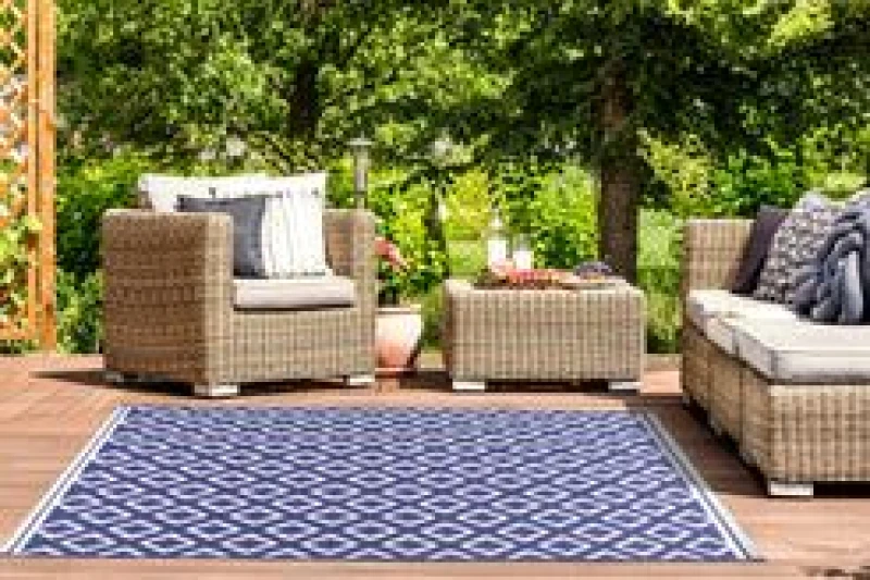 Image of Rugstyle SUMMER BREEZE SMALL DIAMOND Navy unisex 100x150cm