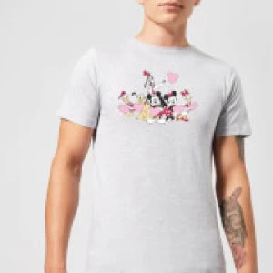 Image of Disney Mickey Mouse Love Friends Mens T-Shirt - Grey - 3XL