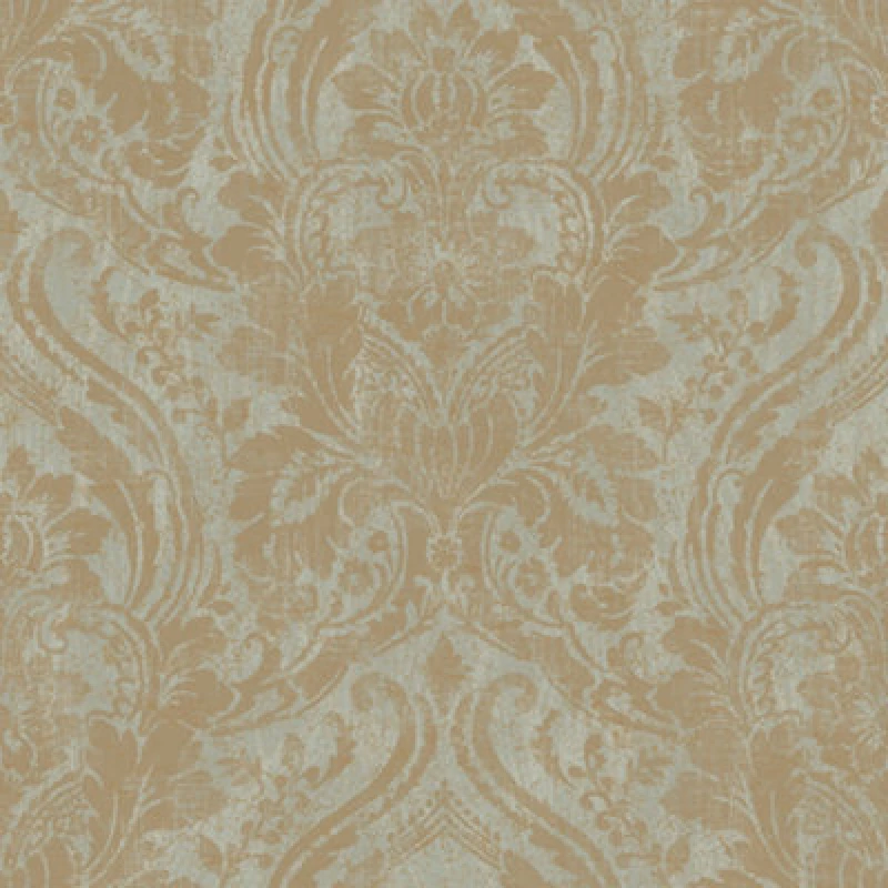 Image of Grandeco Textured Distressed Metallic Damask Wallpaper, Sage