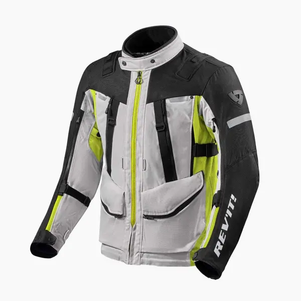 Image of REV'IT! Sand 4 H2O Jacket Silver Neon Yellow Size 2XL