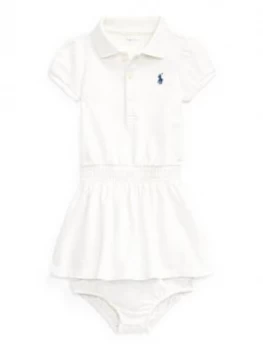 Image of Ralph Lauren Baby Girls Classic Short Sleeve Polo Dress - White