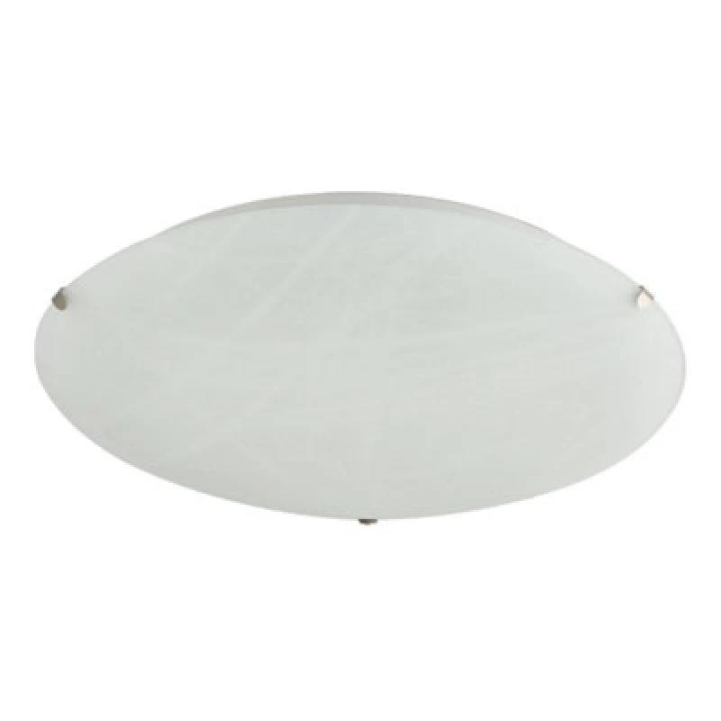 Image of Happy Homewares Traditional White Alabaster Circular Glass Ip20 Flush Ceiling Light Fitting