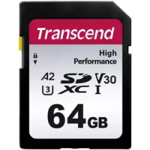 Image of Transcend 330S SDXC card 64GB Class 10, UHS-I, UHS-Class 3 A2 rating