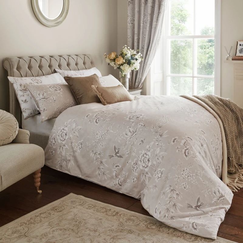 Image of Laura Ashley Rowsham Garden Duvet Cover Bedding Set Natural