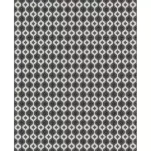 image of Graham & Brown Wallpaper 112581 Luxe Ogee - Black Silver