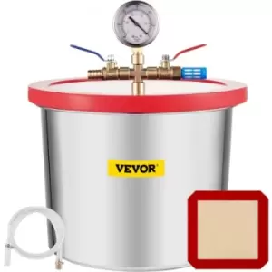 image of VEVOR Vacuum Chamber with Tempered Glass Lid for Stabilising Silicones for Wood Degassing, Epoxy Laboratory Dryer