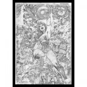 Image of DC Comics Art Print Wonder Woman Comic Book 42 x 30 cm