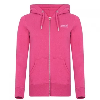 image of Superdry Full Zip Hoodie - Magenta 5ES