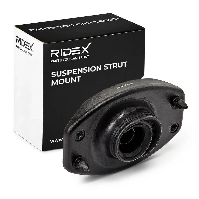 Image of RIDEX 1180S0079 Top strut mount Front axle both sides, with bearing(s) Elastomer Suspension Strut Support Bearing (1180)