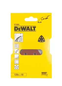 image of DEWALT Dt3093-Qz Detail Sanding Sheet 93X93Mm 120G (Pk10)