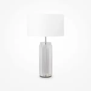 image of Maytoni Muse Modern Table Lamp with Round Shade Chrome E27