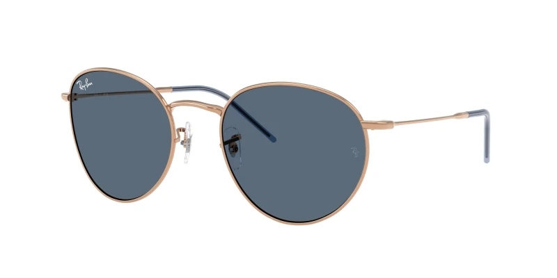 Image of Ray-Ban Round Reverse Phantos Sunglasses- Navy/Gold Navy/Gold WG54X Male