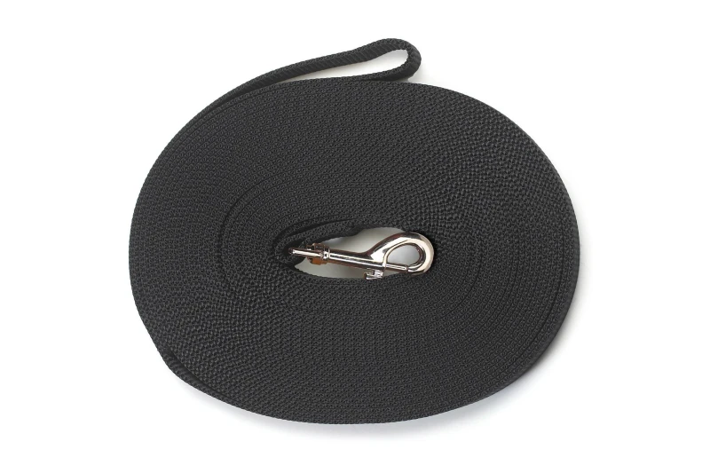 Image of Ancol Black Outside Training Line Extra Strong Nylon 9m Training Dog Lead Black