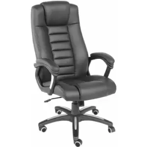 Image of Luxury office chair made of artificial leather - desk chair, computer chair, ergonomic chair - Black - black