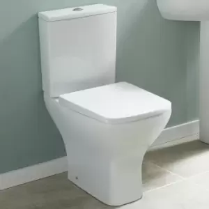 Image of Ava Close Coupled Rimless Toilet Push Button Cistern - Soft Close Seat - Nuie