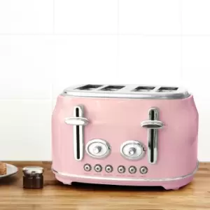 Image of Dunelm Retro 4 Slice Pink Toaster