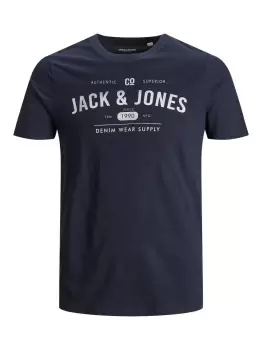 image of JACK & JONES Slim Fit Logo T-Shirt Men Blue