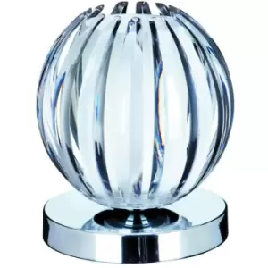 image of Searchlight Claw - 1 Light Table Touch Globe Lamp Chrome, with Clear Acrylic and Frosted Glass, G9