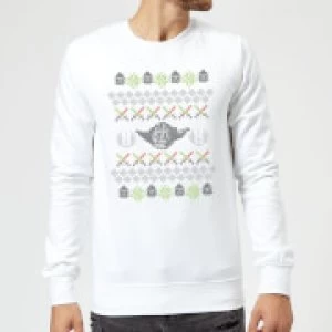 Image of Star Wars Yoda Christmas Knit White Christmas Sweatshirt - L - White
