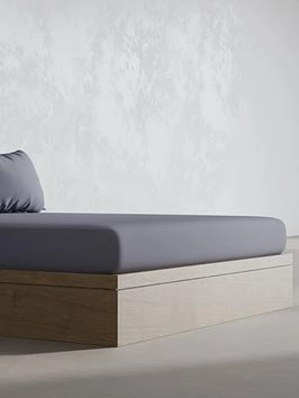 Image of Panda 100% Bamboo Bedding Fitted Sheet Quiet Grey - Super King 7.87099E+11