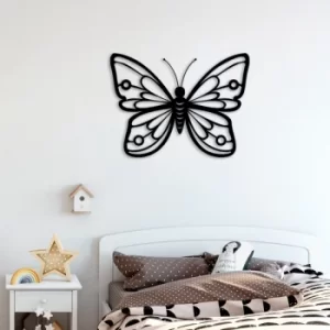 Image of Butterfly 1 Black Decorative Metal Wall Accessory